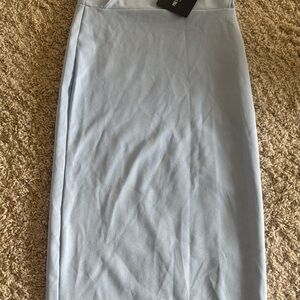 NWT- PrettyLittleThing Pastel Blue Dress with stretch, 4